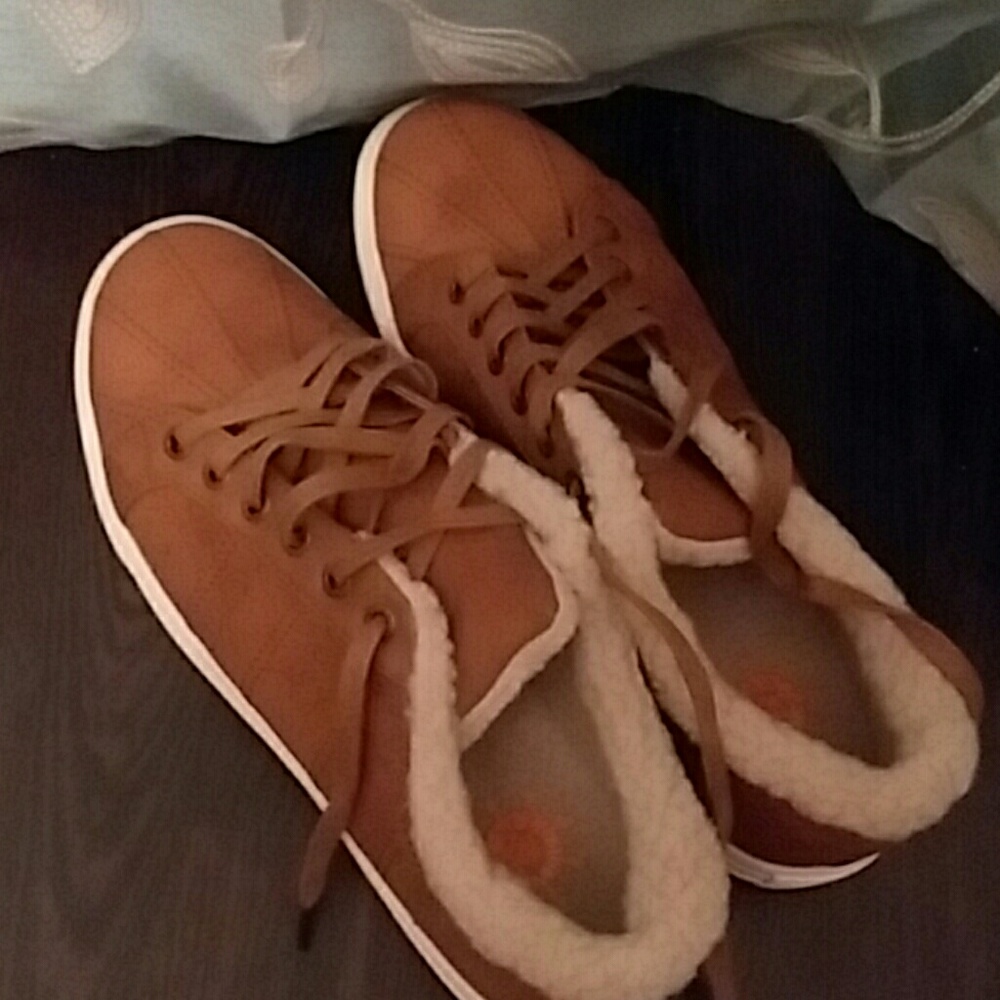 Faux fur lined sneakers